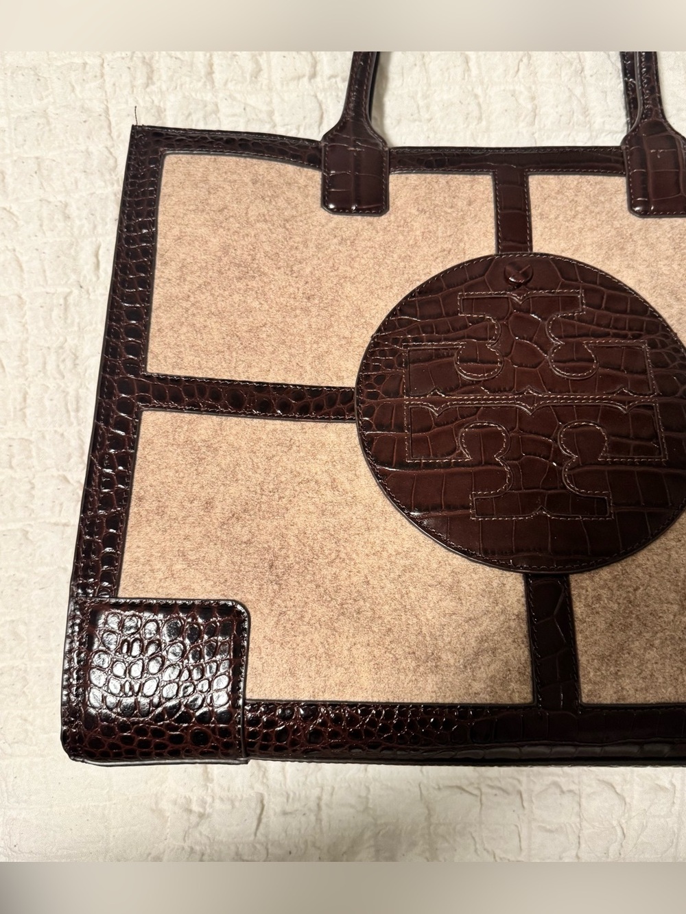 Tory Burch Ella Felt Quadrant Tote NWOT - Picture 3 of 16